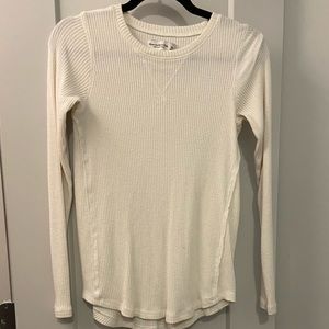 Cream white cozy long sleeve sweater top